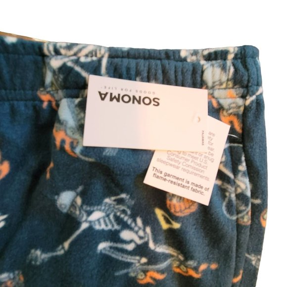 Fleece Pajama Jogger Pants Green Skeleton Skateboarding Boys XL 18-20 JJ2077 - Picture 7 of 8